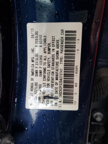 1HGCR2F52DA270141 - 2013 HONDA ACCORD SPORT BLUE photo 12