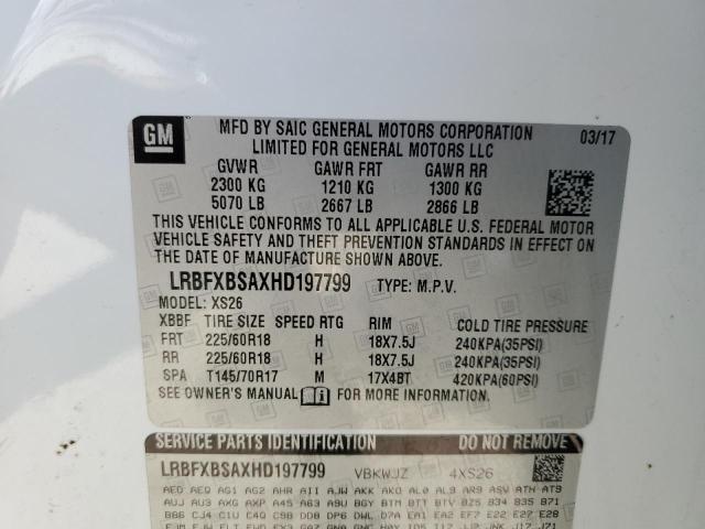 LRBFXBSAXHD197799 - 2017 BUICK ENVISION ESSENCE Ağ foto 13