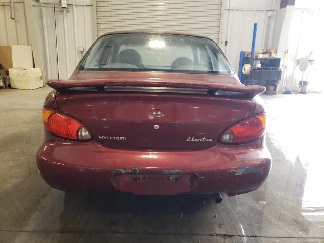 KMHJF25F4XU863684 - 1999 HYUNDAI ELANTRA BASE BURGUNDY photo 6