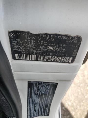 WBSBK0336XEC39909 - 1999 BMW M3 AUTOMATIC WHITE photo 12
