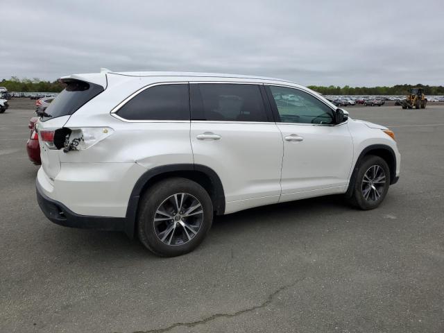 5TDJKRFH2GS252680 - 2016 TOYOTA HIGHLANDER XLE WHITE photo 3