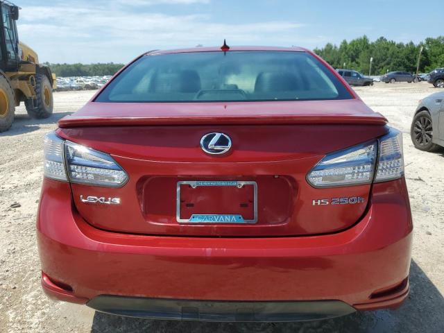 JTHBB1BA8A2029555 - 2010 LEXUS HS 250H RED photo 6