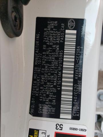 4T1G11AK1PU105985 - 2023 TOYOTA CAMRY SE NIGHT SHADE WHITE photo 12