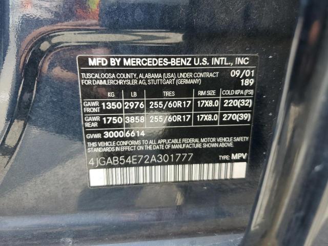 4JGAB54E72A301777 - 2002 MERCEDES-BENZ ML 320 CHARCOAL photo 13