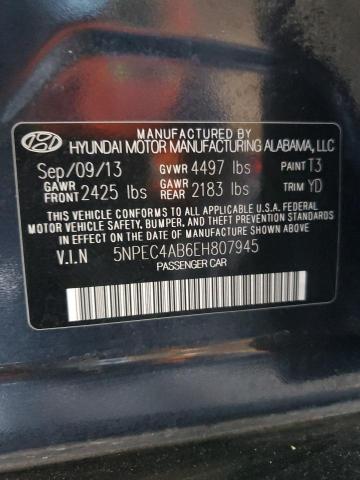 5NPEC4AB6EH807945 - 2014 HYUNDAI SONATA SE BLUE photo 12