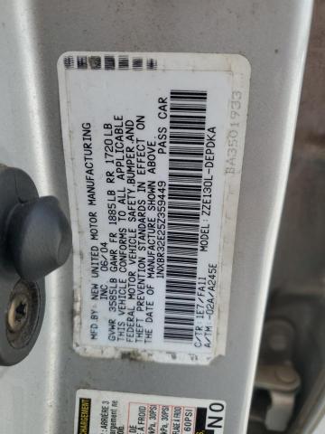 1NXBR32E25Z359449 - 2005 TOYOTA COROLLA CE SILVER photo 12