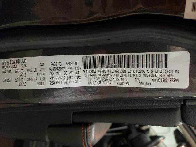 1C4PJMBS6FW754155 - 2015 JEEP CHEROKEE TRAILHAWK GRAY photo 13