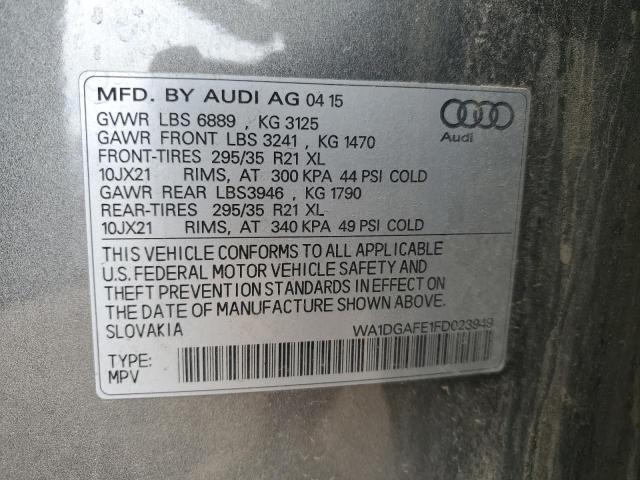 WA1DGAFE1FD023949 - 2015 AUDI Q7 PRESTIGE GRAY photo 14