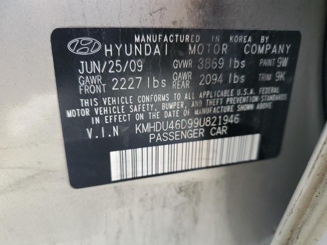 KMHDU46D99U821946 - 2009 HYUNDAI ELANTRA GLS GOLD photo 12