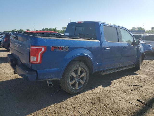 1FTEW1EP7HFA24630 - 2017 FORD F150 SUPERCREW BLUE photo 3