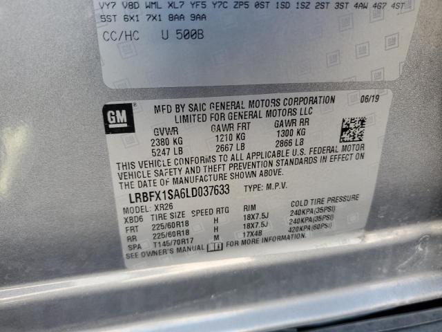 LRBFX1SA6LD037633 - 2020 BUICK ENVISION PREFERRED 石墨色 照片 12