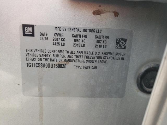 1G11C5SA9GU150828 - 2016 CHEVROLET MALIBU LIM LT Күміс фото 12