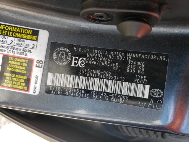 2T1BU4EE4DC953413 - 2013 TOYOTA COROLLA BASE Boz foto 12