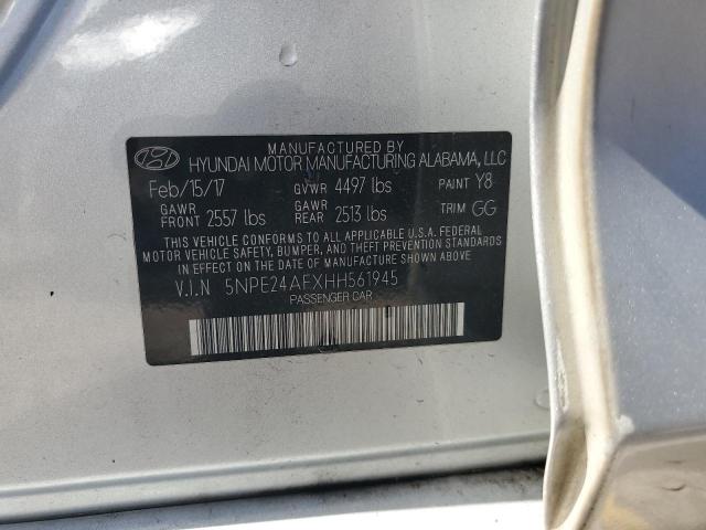 5NPE24AFXHH561945 - 2017 HYUNDAI SONATA SE SILVER photo 12