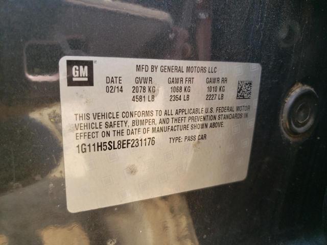 1G11H5SL8EF231176 - 2014 CHEVROLET MALIBU LTZ შავი ფოტო 12