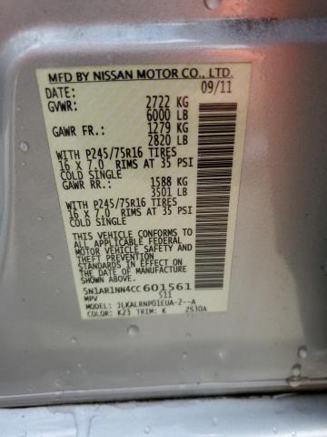 5N1AR1NN4CC601561 - 2012 NISSAN PATHFINDER S SILVER photo 13