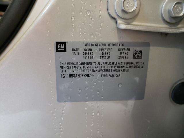 1G11H5SA2DF220798 - 2013 CHEVROLET MALIBU LTZ Beige photo 10