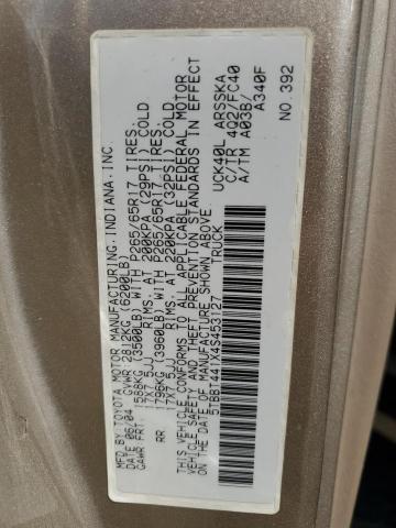 5TBBT441X4S453127 - 2004 TOYOTA TUNDRA ACCESS CAB SR5 TAN photo 12