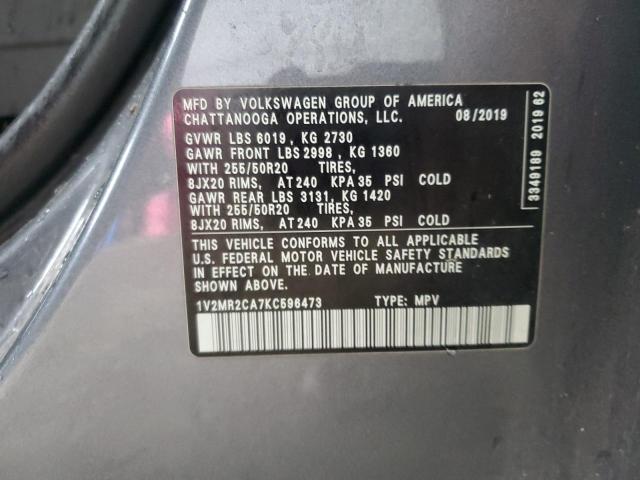 1V2MR2CA7KC596473 - 2019 VOLKSWAGEN ATLAS SEL Boz foto 13