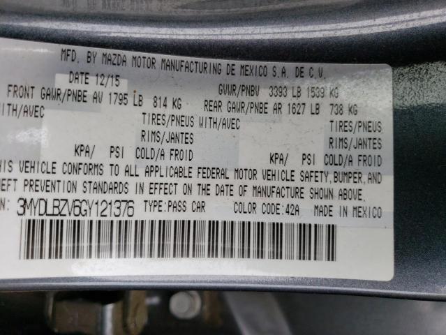 3MYDLBZV6GY121376 - 2016 TOYOTA SCION IA GRAY photo 12