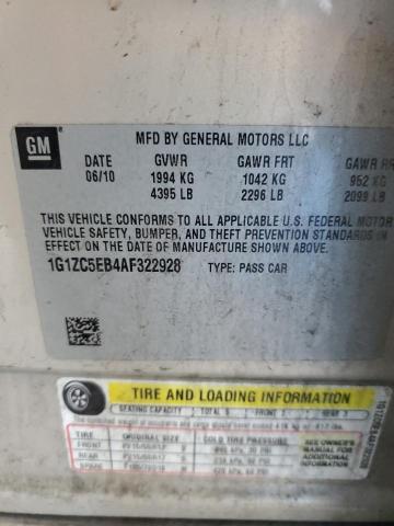 1G1ZC5EB4AF322928 - 2010 CHEVROLET MALIBU 1LT BEIGE photo 12