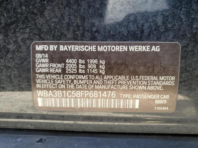 WBA3B1C58FP681476 - 2015 BMW 320 I BLACK photo 12