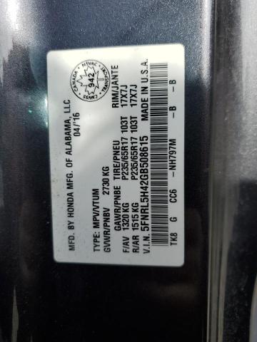 5FNRL5H42GB508615 - 2016 HONDA ODYSSEY EX GRAY photo 13
