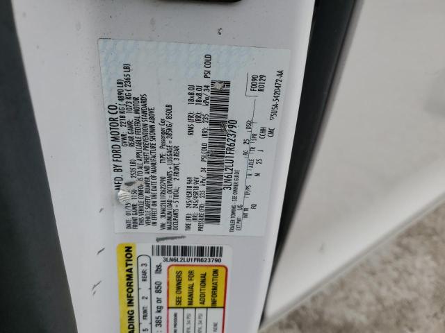 3LN6L2LU1FR623790 - 2015 LINCOLN MKZ HYBRID WHITE photo 12