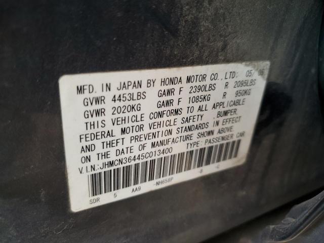 JHMCN36445C013400 - 2005 HONDA ACCORD HYBRID GRAY photo 13