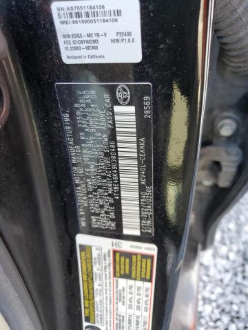 4T1BE46K49U380486 - 2009 TOYOTA CAMRY BASE BLACK photo 12