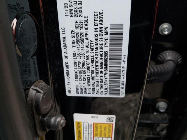 5FNYF7H58MB002905 - 2021 HONDA PASSPORT EXL Qara foto 13