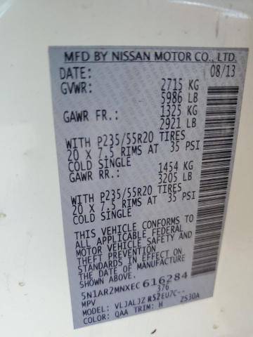 5N1AR2MNXEC616284 - 2014 NISSAN PATHFINDER S WHITE photo 13