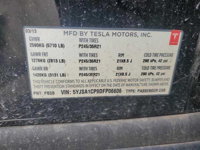 5YJSA1CP9DFP06606 - 2013 TESLA MODEL S Սև լուսանկար 12