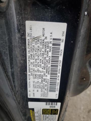 5TEUU42N48Z535513 - 2008 TOYOTA TACOMA ACCESS CAB შავი ფოტო 12