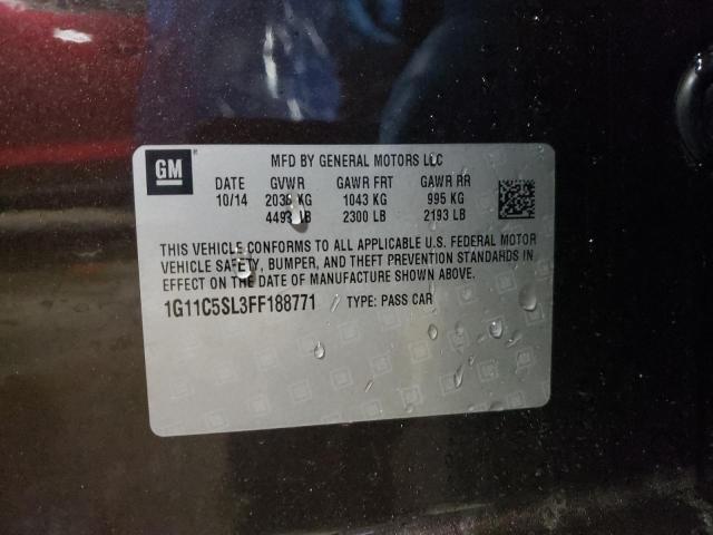 1G11C5SL3FF188771 - 2015 CHEVROLET MALIBU 1LT 勃艮第红 照片 12