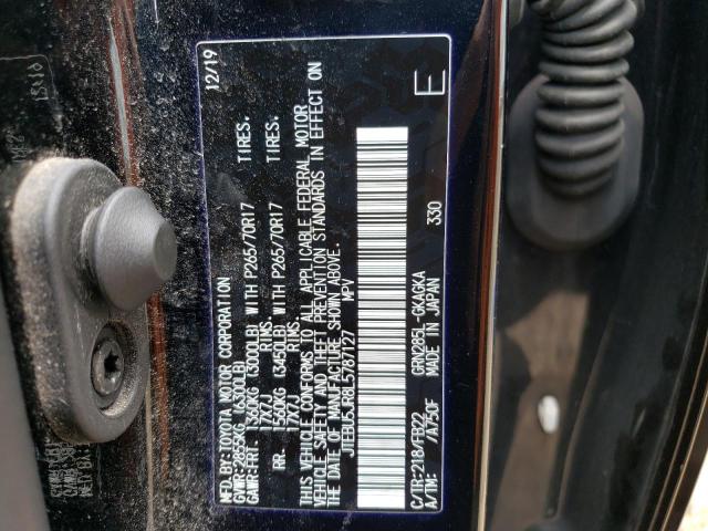 JTEBU5JR8L5787127 - 2020 TOYOTA 4RUNNER SR5/SR5 PREMIUM 黑色 照片 10