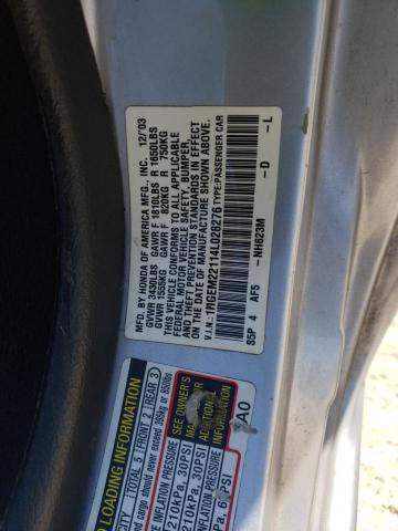 1HGEM22114L028276 - 2004 HONDA CIVIC DX VP Silber Foto 12