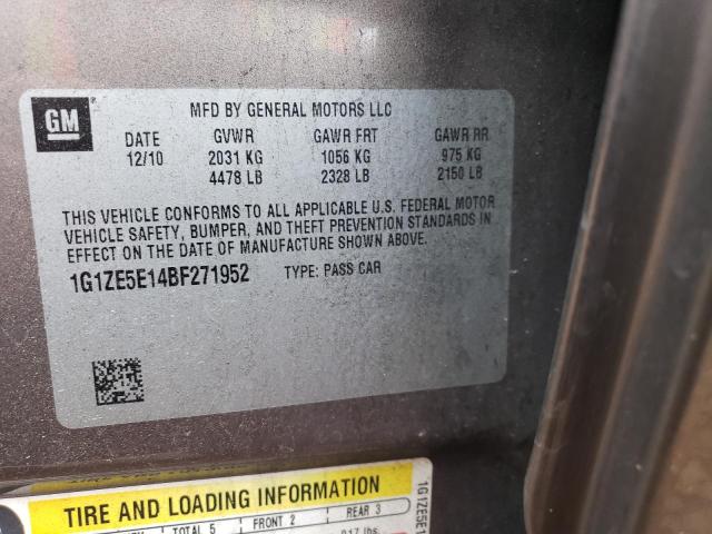 1G1ZE5E14BF271952 - 2011 CHEVROLET MALIBU LTZ ნაცრისფერი ფოტო 12