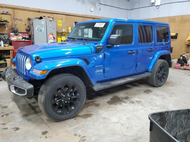 1C4JJXP60MW702990 - 2021 JEEP WRANGLER U SAHARA 4XE BLUE photo 1