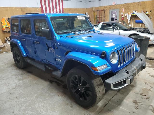 1C4JJXP60MW702990 - 2021 JEEP WRANGLER U SAHARA 4XE BLUE photo 4