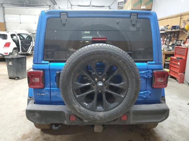 1C4JJXP60MW702990 - 2021 JEEP WRANGLER U SAHARA 4XE BLUE photo 6