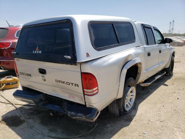 1D7HL38N44S787952 - 2004 DODGE DAKOTA QUAD SPORT SILVER photo 3