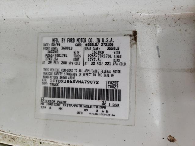 1FTDX1863VNA79072 - 1997 FORD F150 WHITE photo 12