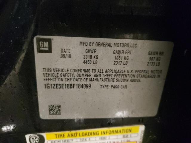 1G1ZE5E18BF184099 - 2011 CHEVROLET MALIBU LTZ შავი ფოტო 12