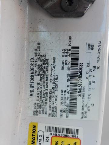 3LN6L5E90HR603088 - 2017 LINCOLN MKZ RESERVE WHITE photo 13