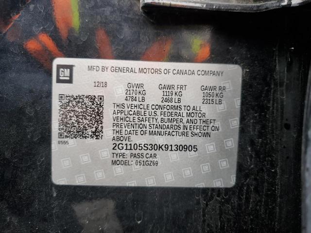 2G1105S30K9130905 - 2019 CHEVROLET IMPALA PREMIER Siyah fotoğraf 13