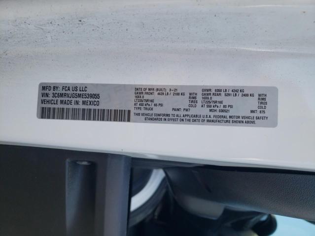 3C6MRVJG5ME539055 - 2021 RAM PROMASTER 3500 HIGH თეთრი ფოტო 13