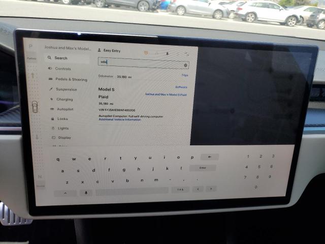 5YJSA1E66NF485200 - 2022 TESLA MODEL S ლურჯი ფოტო 9