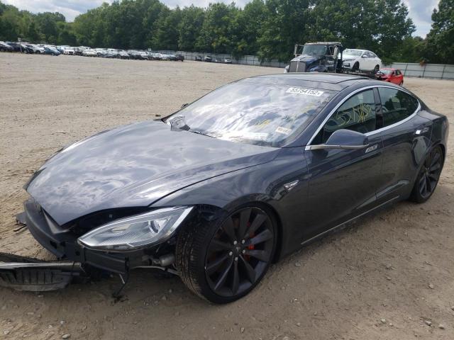 5YJSA1H21EFP63879 - 2014 TESLA MODEL S Մոխրագույն լուսանկար 2