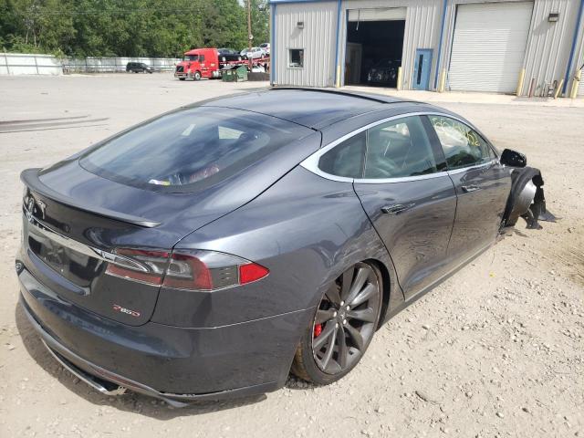 5YJSA1H21EFP63879 - 2014 TESLA MODEL S Մոխրագույն լուսանկար 4